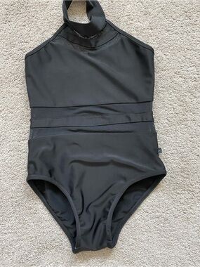 Daroch Black High Neck Leotard Size 10